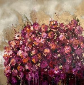 Blumen, gold, purple, violett, rot, pink